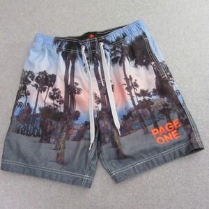 Page One Mens Board Shorts L Cityscape Santa Monica Venice All Over
